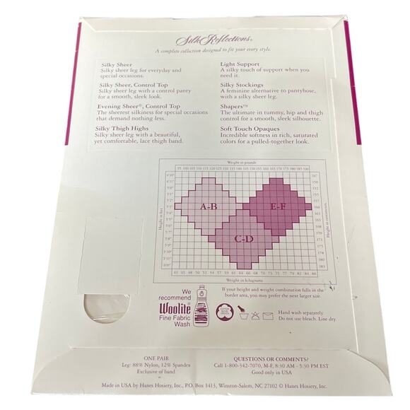 Hanes NWT Silk Reflection Silky Thigh Tights Sheer Sandal Foot Size AB - Picture 2 of 4